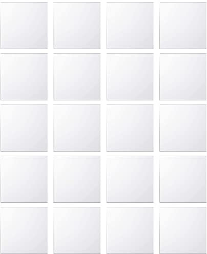 DRERIO 20 Stück Spiegelfliesen selbstklebend Acryl kleine quadratische Spiegel Basteln Spiegelfliesen Kunststoff Spiegel Mini-Spiegelaufkleber Mosaikfliesen für Handwerk Dekoration DIY (10 x 10 cm)