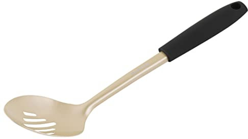 Collezione Salter BW11128EU7 Olympus - Schiumarola in acciaio inox resistente, gancio per appendere, facile da pulire, utensile da cucina per scolare, servire e mescolare gli alimenti, color oro