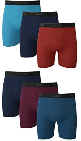 Hanes Mens Underwear Briefs, Cool Dri Moisture-wicking Cotton No-ride-up For Men, Multi-packs Available Boxer, 6 Pack - Dyed Assorted, XX-Large US