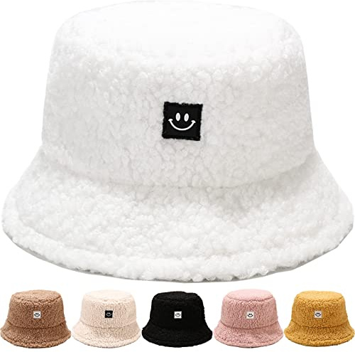 DURINM Sombrero del Pescador de Felpa Piel Sintética Encantador Gorro de Pescador Suave y Esponjoso Manténgase Abrigado en Invierno Sombrero de Pesca para Senderismo Camping