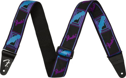Fender Neon Monogrammed Strap Purple/Blue - Gitarrengurt