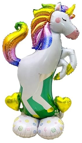 Einhorn stehend mit Basis Folienballon, 1 m