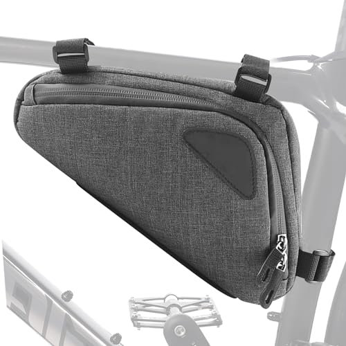 AUSYIWI Dreieckstasche Fahrrad, Fahrradtasche Rahmentasche, Rennrad Tasche, Dreiecktasche Werkzeugtasche mit Doppeltes Reißverschluss, Anti Kratz, Großes Fassungsvermögen, Für Fahrräder