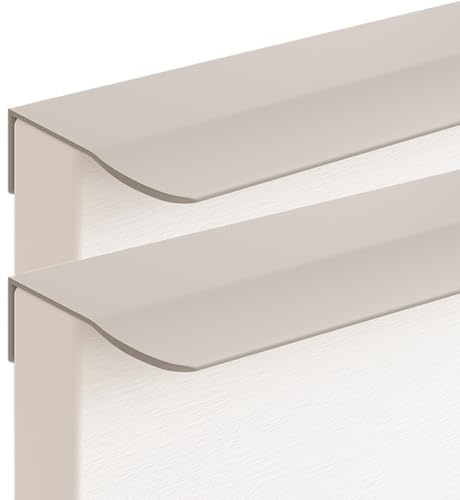 Unsichtbare Griffe Aluminiumlegierung Möbelgriffe Schrankgriffe Verdeckter Schubladengriff Fingerkantenzuggriff Kabinett Griffe Kaschmir Grau 2 Stück (Overall length 300mm)