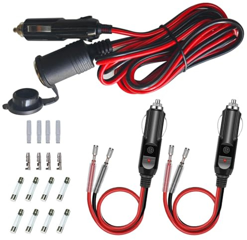 GTIWUNG 3.1 Meter KFZ Verlängerungskabel für Zigarettenanzünder 16AWG 12V/24V Auto Zigarettenanzünderbuchse Steckdose Adapter Staubdicht Wasserdicht, mit Sicherung + 2 Stück Zigarettenanzünder Stecker