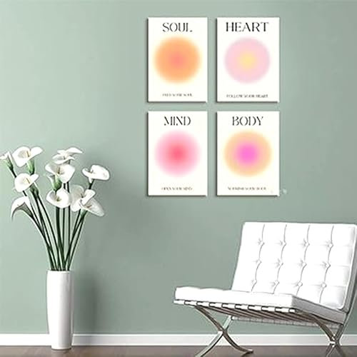 BSITSSS 4 PCS Quadri Moderni Soggiorno Stampa su Tela, Stampe da Parete Decorazioni da Parete 30 * 20cm Aesthetic Room Decor, Poster, senza Cornici