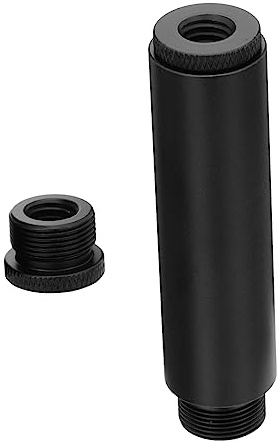UPKOCH Mikrofon Schwarz Verlängerungsrohr 5/8 Zoll aus Aluminiumlegierung Stabile und Ausziehbare Verlängerungsstange für Mikrofonständer und Tischhalterungen
