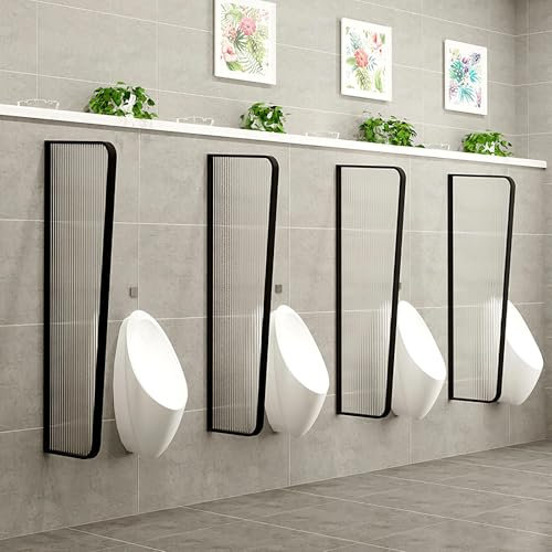 MBBTAG Urinal Trennwand, Wandmontierter Urinal-Trennwand Für Herren, Urinal Screen Toilet Partition, Einfach Zu Säubern, Urinal Partition, Mode, Geeignet Für Einkaufszentren, Büros, Wohnungen(Schwarz)