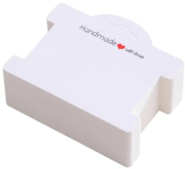 FSSTUD Papierkarten für Schmuck, Haarspangen, Haarspangen, Weiß, 9,7 x 9 cm, 100 Stück