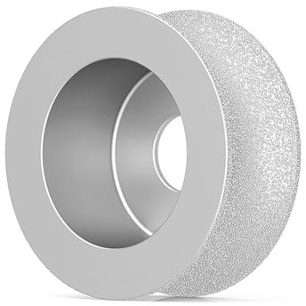 Mola Diamantata Brasata 7.3cm Diametro Esterno, Mola Abrasiva Concava Bagnato e Asciutto, Disco Abrasivo Pietra per Ceramica, Marmo, Granito, Vetro, Mola Naso Tondo Collegato Smerigliatrice Angolare