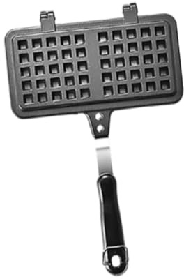 Sharplace Gaufrier en fonte, gaufrier, outil de cuisson antiadhésif, poêle à gaufres, gaufrier de camping pour cuisinières de cuisine, cuisson de crêpes