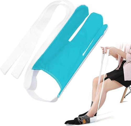 Molkor Sockenanziehhilfe, Anziehhilfe für Socken und Strümpfe, Strumpfanziehhilfe, Socken Anziehhilfe für ältere, Schwangere, Behinderte (Blau)