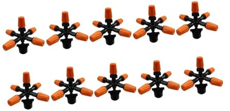 Milageto 10pcs Garden Sprinkler en Eau à Cinq têtes réglables Rotation à 360 ° Système d'irrigation pour l'arrosage du Patio Balcon de Cour arrière-Cour