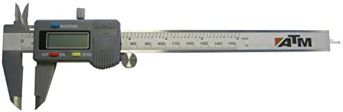 Calibre pie de rey digital electrónico 150 mm, con lectura precisa, ideal para medir dimensiones externas e internas y profundidades.