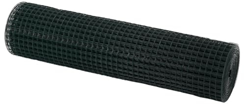 Brokky 42005026 Recinzione in Filo Saldato Verde 0,6x10 m Acciaio Rete Metallica per Recinzioni Zincata Elettrosaldata Rigida - Ideale per Recinzioni da Giardino,Aree Verdi e Spazi Esterni