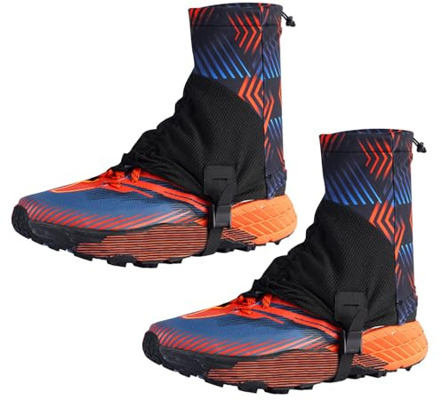Piceioep Wasserdichte Outdoor-Gamaschen, niedrige Trail-Gamaschen, schützende Sandprävention für Triathlons, Wandern, Klettern, wasserdichte Outdoor-Trailgamaschen