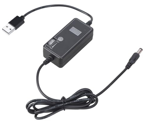 Qsvbeeqj USB hasta 5, 5 x 2, 1 mm, 50 velocidades, regulador de velocidad ajustable, controlador de ventilador con indicador de temperatura para motor de flexión, ventilador de refrigeración USB