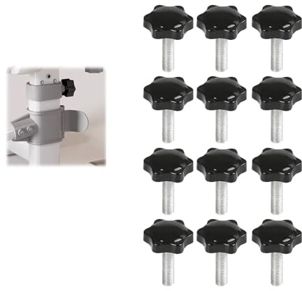 12pcs Vis Papillon,Bouton De Serrage M8,Vis Plastique De Pouce À Tête Étoilée, Moletée Bouton Pour Mécanique Et L'industrie