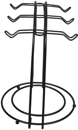 GARIOUANS Porta Tazze in Metallo Nero Per Tazze e Piattini Supporto Portabicchieri Compatto e Resistente in Ferro Organizer Salvo Spazio Per Cucina e Tavolo Da Tè