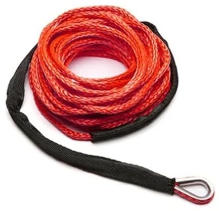 6MM X 15M 7700LBs Synthetische Winde Seil Linie Winden Abschleppen Haken Stopper for ATV SUV UTV LKW Offroad Zubehör Geringes Gewicht und stärkerer Abrieb(Winch Rope red)