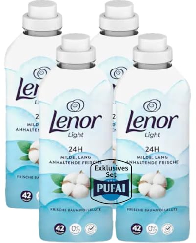 Weichspüler – Frische Baumwollblüte Duft – 42 WL – 882 ml – 4er Pack – Für weiche Wäsche & Frische