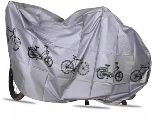 Telo Copri Bicicletta, Telo Bicicletta Da Esterno Telo copribici, impermeabile, antipioggia, antipolvere, parasole, for esterni, accessori for biciclette, 200*100 cm(Gray)