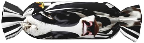GUOLGP Almohada cilíndrica de terciopelo con estampado de vaca lechera negra y blanca, agradable al tacto, para dormitorio, viajes, descanso