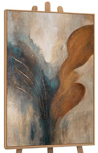 YS-Art Braunbeige Acrylbild auf Leinwand Abstraktion Minimalismus kunst