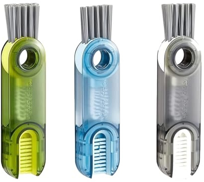 3Pcs 3 in 1 Multifunctional Cleaning Brush, 3 in 1 Bottle Cleaning Brush, Multipurpose Bottle Gap Cleaner Brush, Silicone Lab Cleaning Supplies