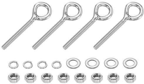PATIKIL 4 Pcs Perno Ojo M5 Perno Ojo Acero Inoxidable 4.3 Pulgadas | Con Tuerca