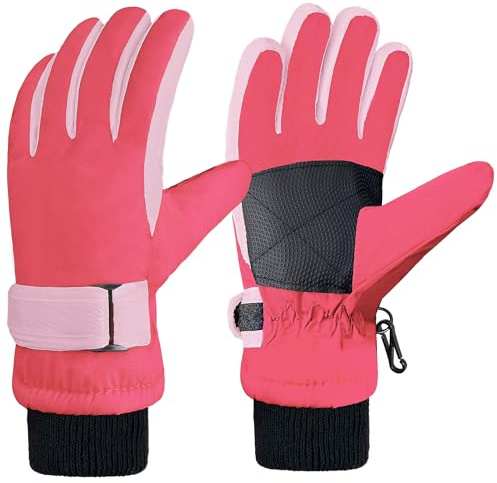ehsbuy Thermo Winterhandschuhe Kinder Wasserdicht Warme Fleece Skihandschuhe Winddichte Anti-Rutsch Kinder Handschuhe Winter für Jungen Mädchen Schneehandschuhe Outdoor Sport