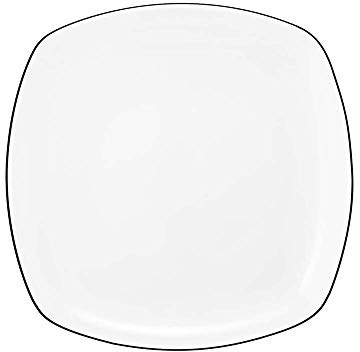 SELTMANN WEIDEN Frühstücksteller rechteckig - Durchmesser: 20 cm - Höhe: 2,5 cm - Lido - Form: Quadratisch - 10826 Weiß - Black Line