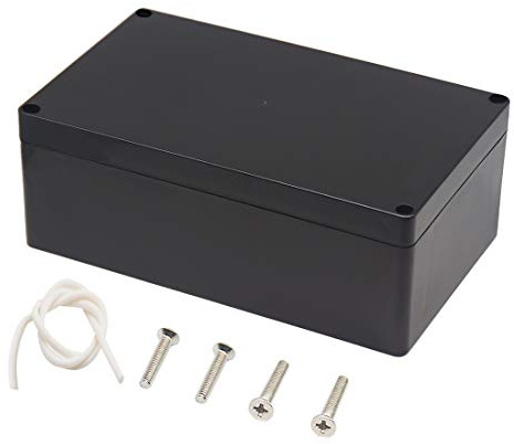 Zulkit Boîte de dérivation étanche IP65 en plastique ABS pour l'extérieur Noir 200 x 120 x 75 mm