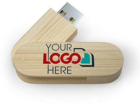 Possibox Clé USB Twister Personnalisée en Bois 2 Go Publicitaire avec Le Logo de Votre Entreprise - en Gros - USB 2.0 - Lot de 50 Érable