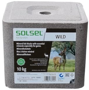 SOLSEL Wildleckstein 10 kg Mineral für Hochwild Niederwild Rotwild Rehwild