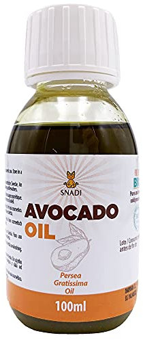 100 ml - BIO + kaltgepresstes Avocadoöl.Rein,Jungfrau,Ökologisches Zertifikat.Antioxidans, Anti-Aging.Feuchtigkeitsspendendes Körperöl.Trockenes Haut- und Haaröl.Avocado Pure and Natural Oil