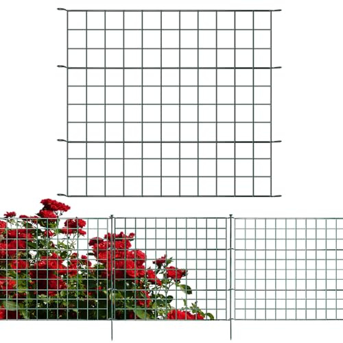 Tubiaz Lot de 10 Clôtures d'Étang en Métal - 22 Éléments de Treillis pour Jardin - Pour Chiens (10 Clôtures Droites)
