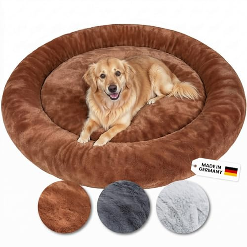 Wahre Tierliebe Orthopädisches Hundebett Deluxe für Kleine bis Große Hunde - Made in Germany - Waschbar & Formstabil - Flauschiges Hundekörbchen mit Hohem Rand für Sicherheit & Geborgenheit