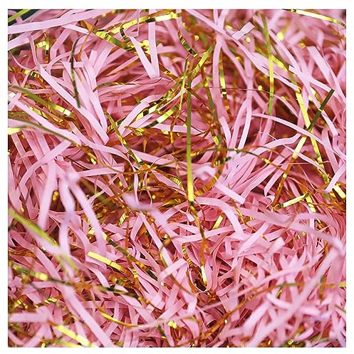 Egurs Geschreddertes Papier für Geschenkbox 500g Mischfarbe Füllmaterial Geschenkfüllung Papierschnitzel Verpackungsmaterial für Körbe Geschenkbox DIY Party Hamper Füllung Deko Rosa