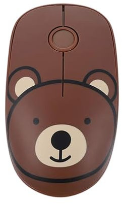 TELLUR Ratón Inalámbrico con Receptor Nano USB 2.4 GHz, Ratón Inalámbrico con Clic Silencioso, 1600 dpi, 3 Botones, Plug & Play, Diseño Delgado y Ligero para Llevar (Oso)