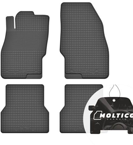 moto-MOLTICO Gummimatten Auto, 4-teiliges Set, Allwetter Gummi Fußmatten mit Rand, Antirutsch & Wasserfest Autoteppiche - passend für FIAT Punto Evo 2009-2012
