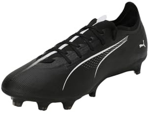 PUMA Unisex Kinder Ultra 5 Match Fg/Ag Jr Soccer Shoe, Puma Black Puma White, 35 EU