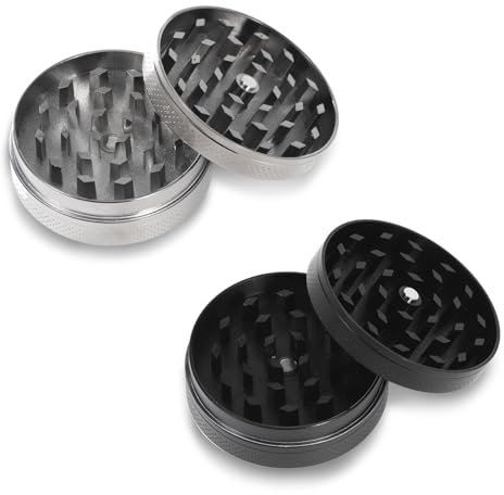 Herb Grinder, Kräutermühlen, Zinklegierung Mentalmühle für trockenes Kräuter - Gun Sliver, Schwarz