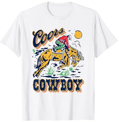 Vintage Rindsleder Reiten Coors Cowboys Western Country T-Shirt
