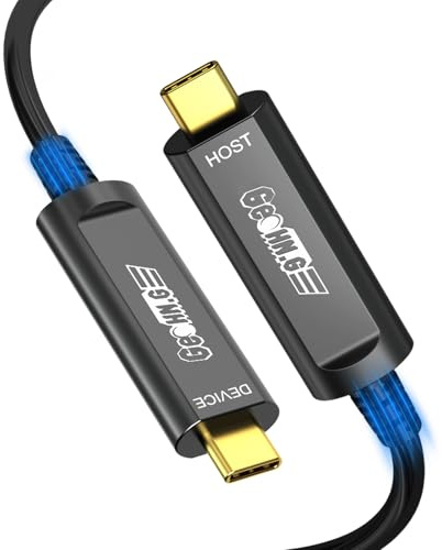 USB C Glasfaserkabel 5M, 10Gbps Glasfaser USB 3.2 Gen2 Kabel mit German SiliconLine Chip, Verlustfreie Fernübertragung für Machine Vision,Logitech 4K Kamera,VR/AR,Videokonferenz und Industrie-Systeme