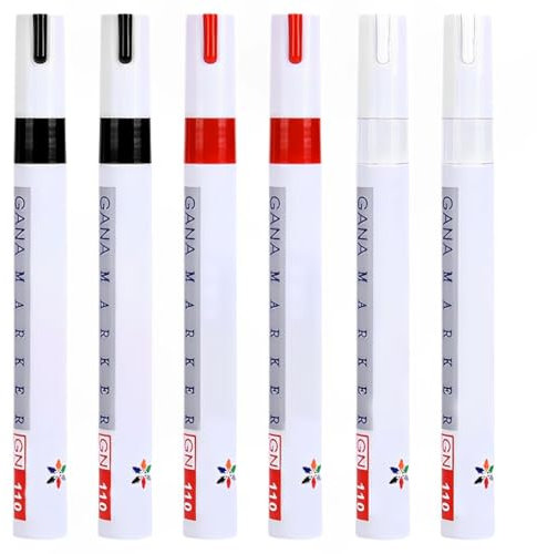 CPJJ 6 Stücke Auto Reifenmarkierungsstift, Reifenmarker DIY Reifenstift Reifen für Auto Motorrad Reifen（3 Farben）