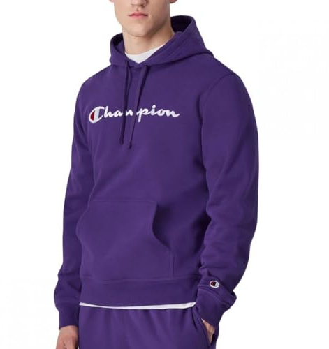 Champion Felpa da masticare da uomo con cappuccio, Lilla, M