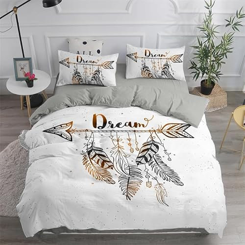 CHCHNXY Bettwäsche 135x200,Traumfänger Flauschige Weich Microfaser Bettbezug Mit Reißverschluss,Für Kinder Jungen Mädchen Junge Bettwäsche-Sets(1*Kissenbezug 80x80cm