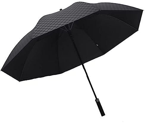 FLNOZAMZ 133 cm/52 Zoll extra großer winddichter Golfschirm, tragbarer Golfschirm, automatischer Regenschirm, geeignet für 2 Personen, Reisen und Regen (Black)