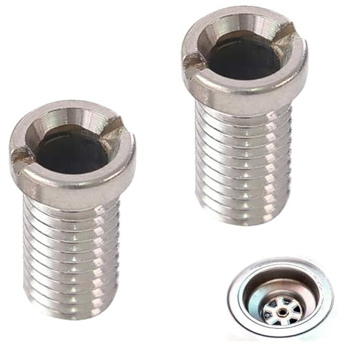 2 Pcs Stainless Steel Sink Strainer Bolt, Waste Threaded Screw for Wash Basin Plug
